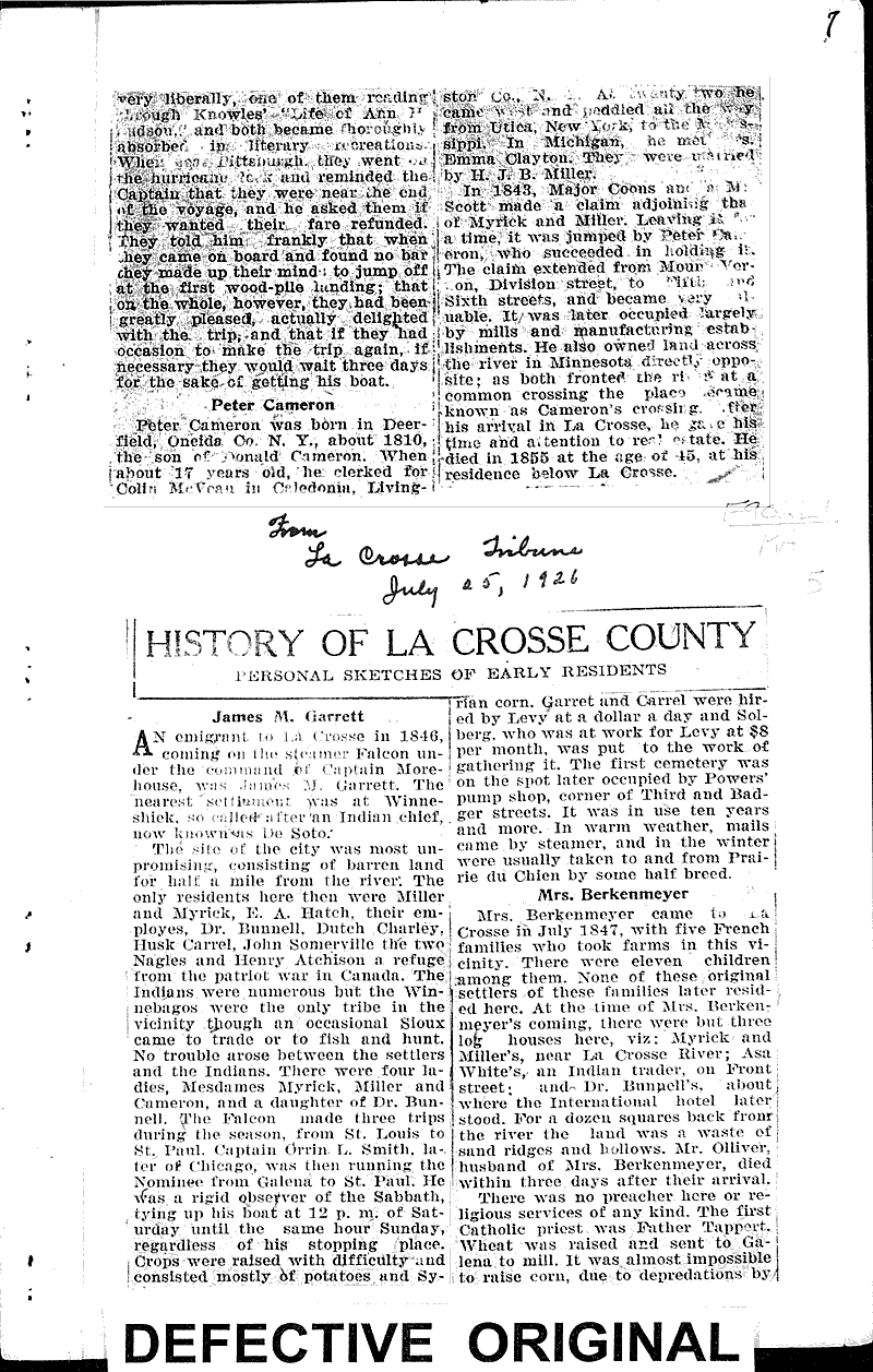 History of La Crosse County: Mrs. Helen A. Manville Source: La Crosse Tribune Topics: Art and Music Date: 1926-05-09