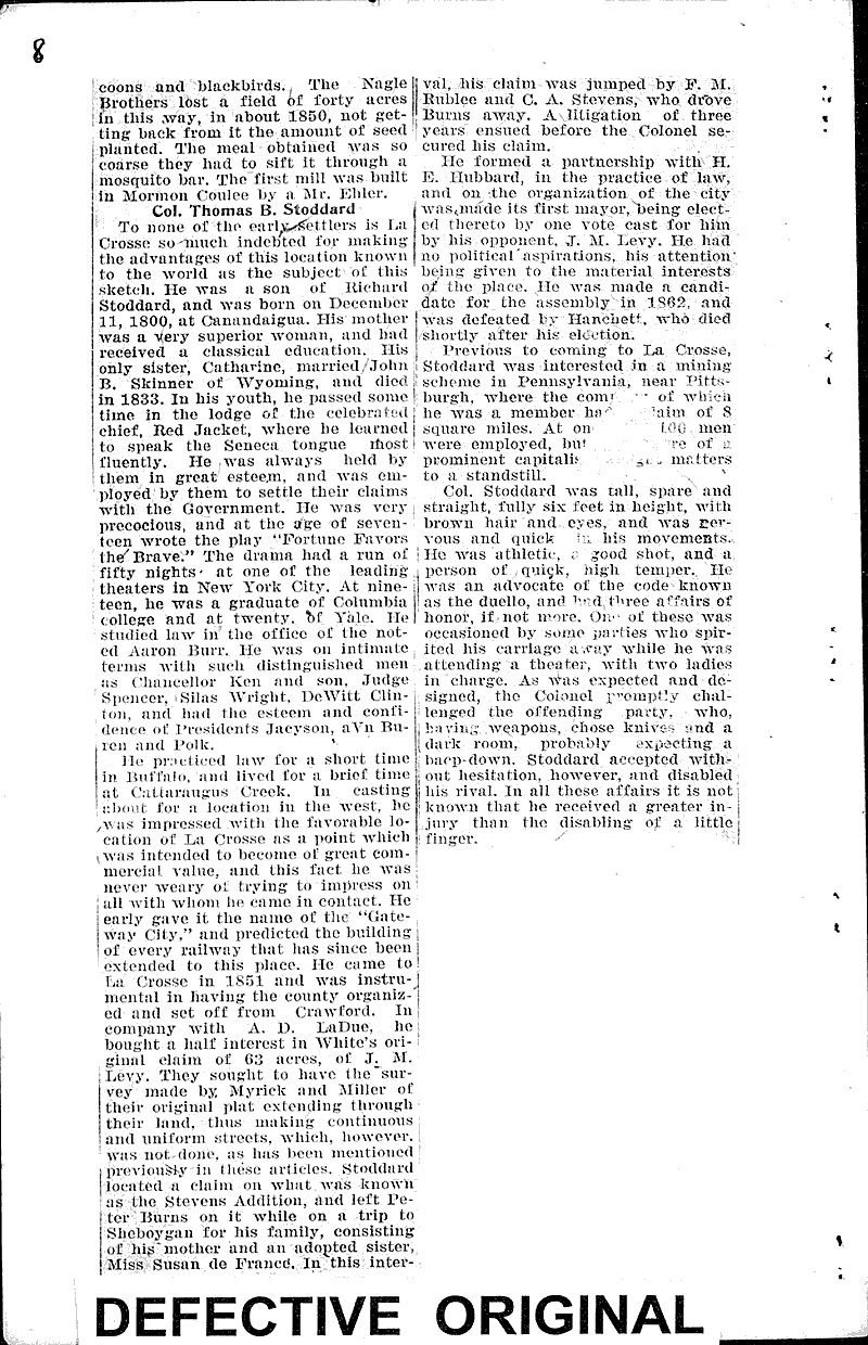 History of La Crosse County: Mrs. Helen A. Manville Source: La Crosse Tribune Topics: Art and Music Date: 1926-05-09