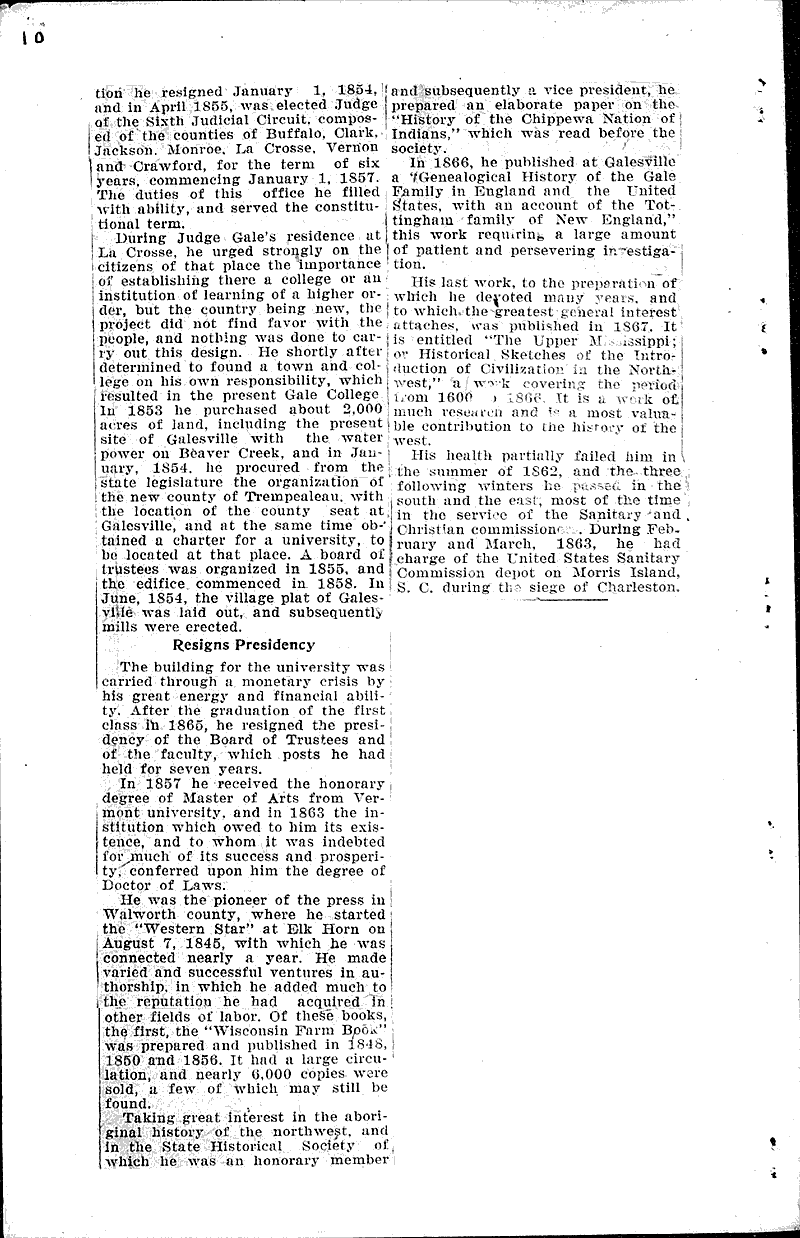 History of La Crosse County: Mrs. Helen A. Manville Source: La Crosse Tribune Topics: Art and Music Date: 1926-05-09