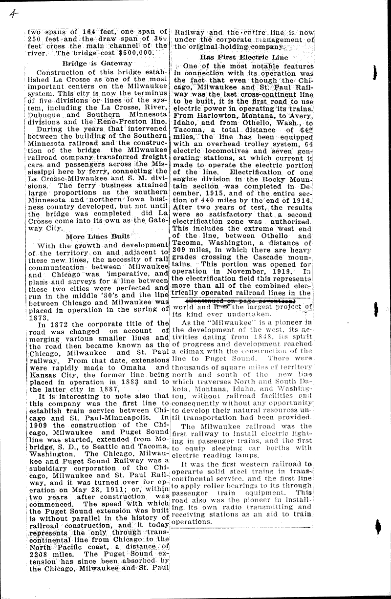  Source: La Crosse Tribune and Leader-Press Topics: Transportation Date: 1927-01-30