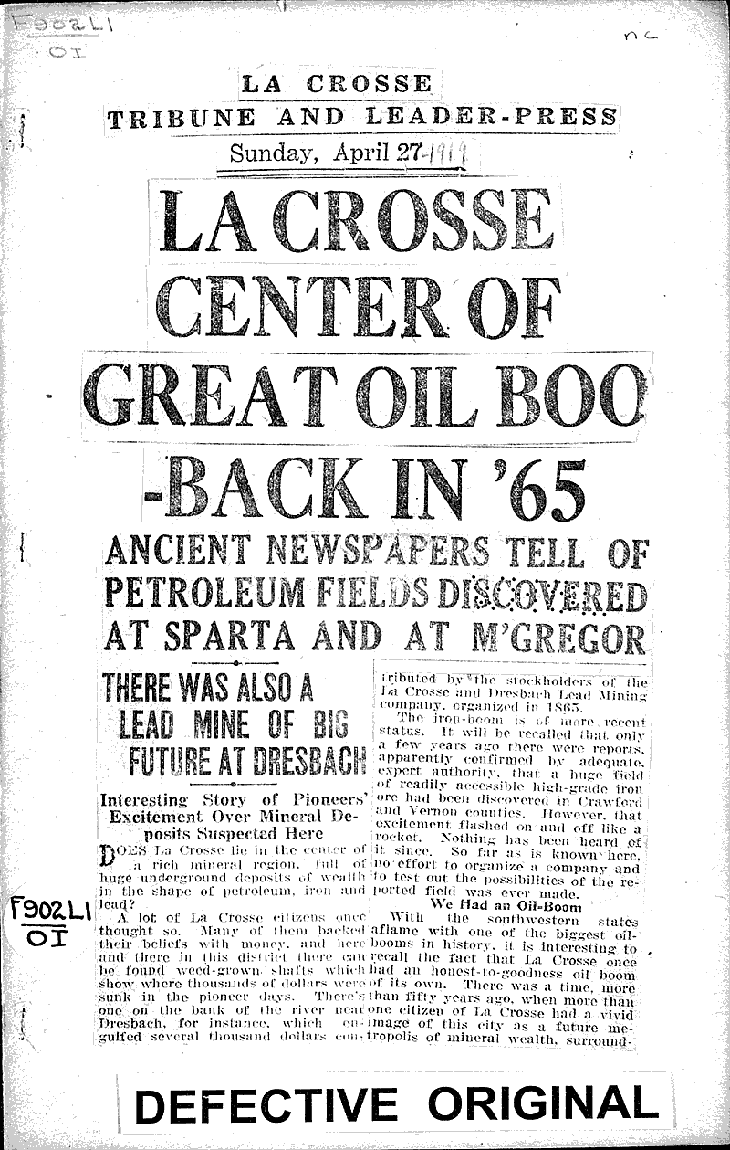  Source: La Crosse Tribune and Leader-Press Topics: Industry Date: 1919-04-27