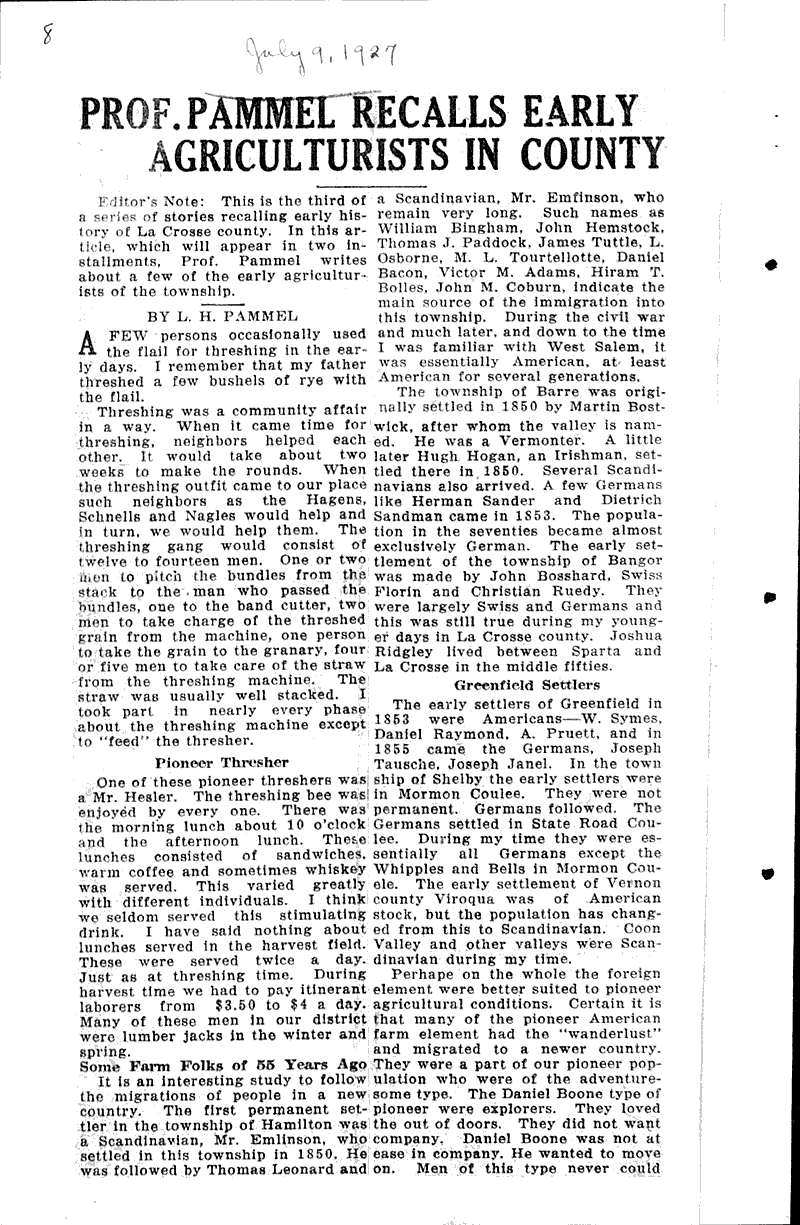  Source: La Crosse Tribune Topics: Voyages and Travels Date: 1927-06-12