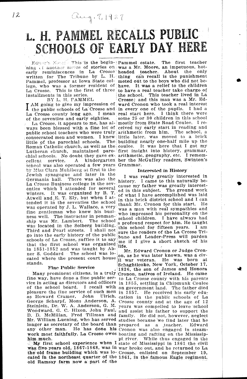  Source: La Crosse Tribune Topics: Voyages and Travels Date: 1927-06-12