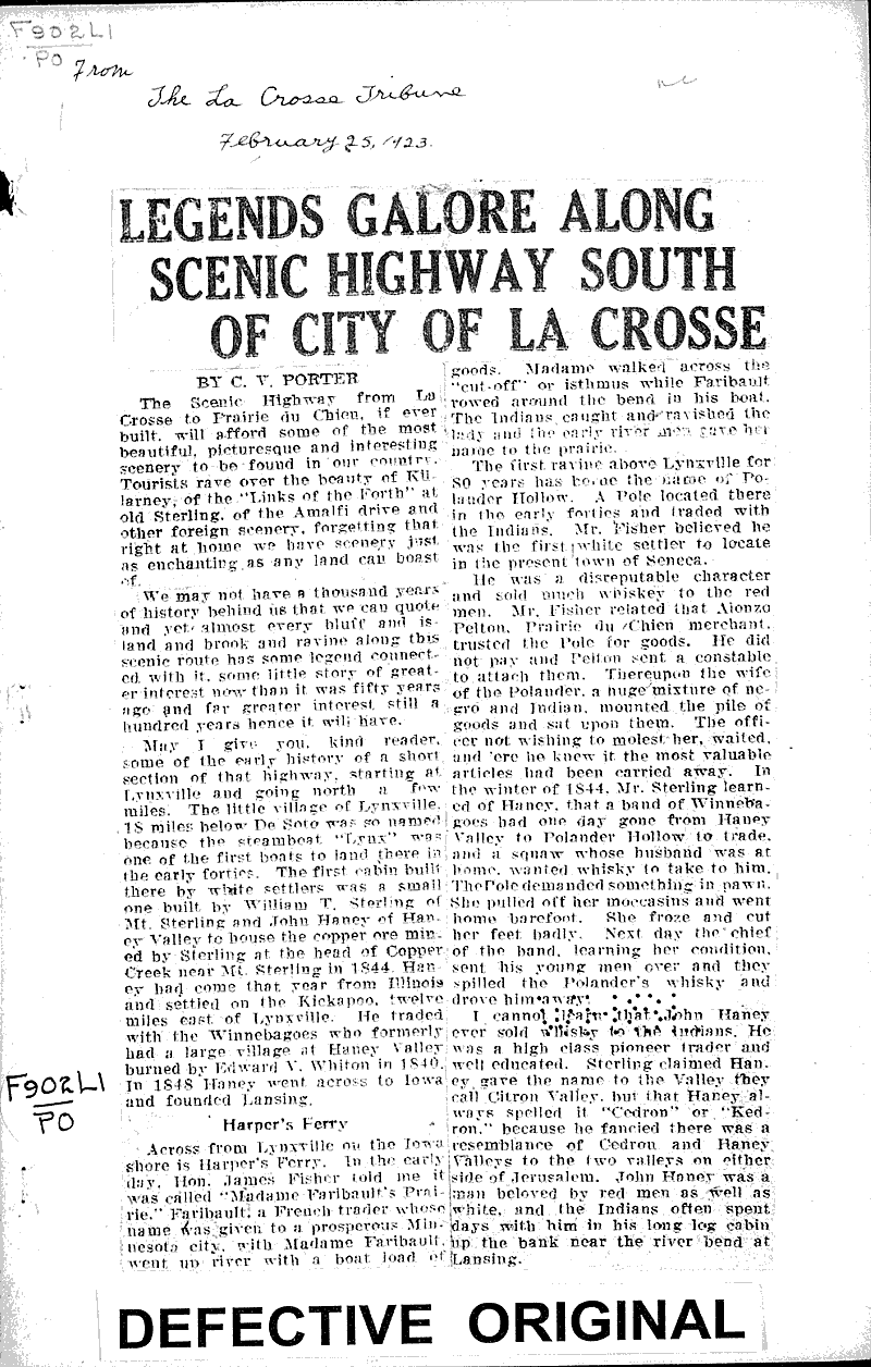  Source: La Crosse Tribune Topics: Voyages and Travels Date: 1923-02-25