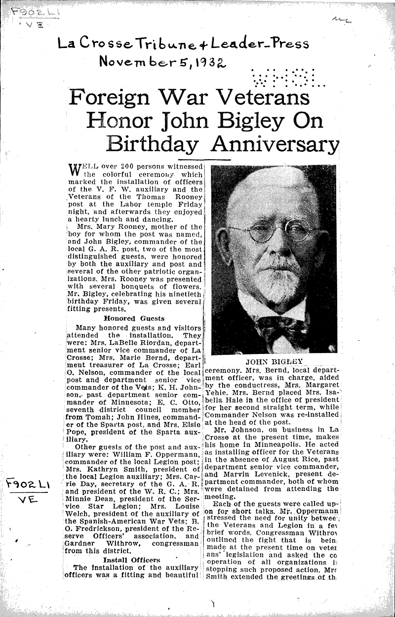  Source: La Crosse Tribune and Leader-Press Topics: Wars Date: 1932-11-05