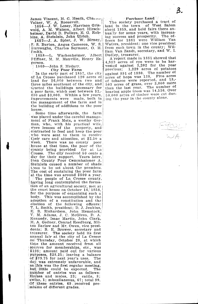 War history of La Crosse county Newspaper Article/Clipping