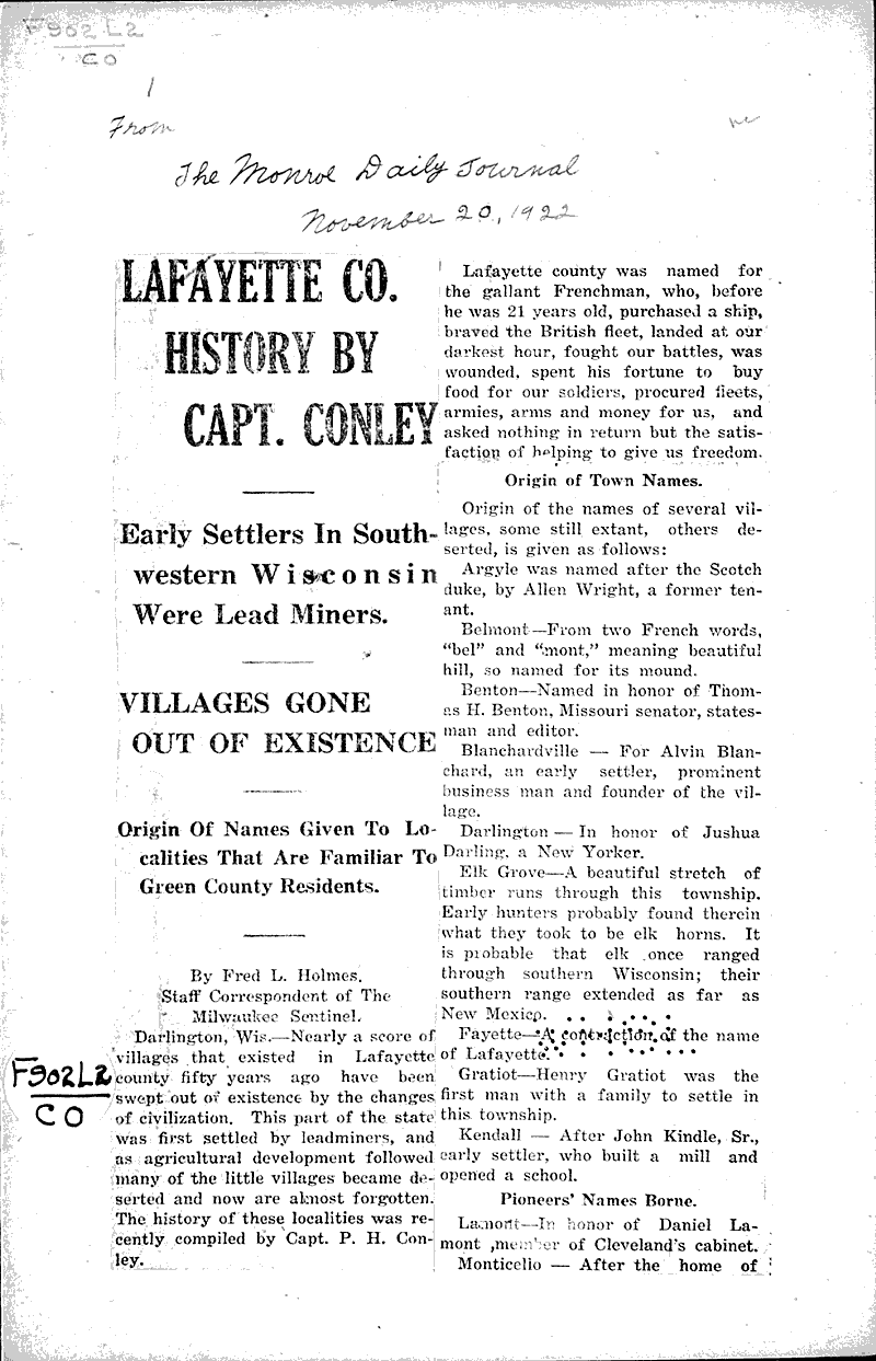  Source: Monroe Daily Journal Topics: Industry Date: 1922-11-20
