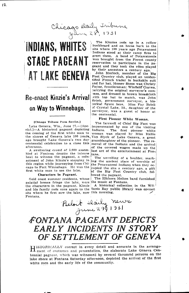  Source: Beloit News Date: 1930-11-01