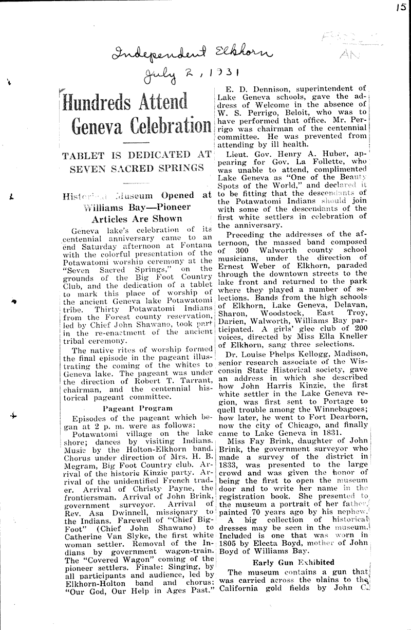  Source: Beloit News Date: 1930-11-01