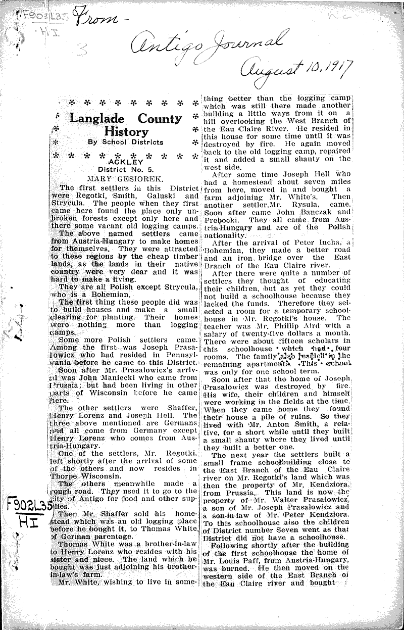  Source: Antigo Journal Topics: Immigrants Date: 1917-08-10