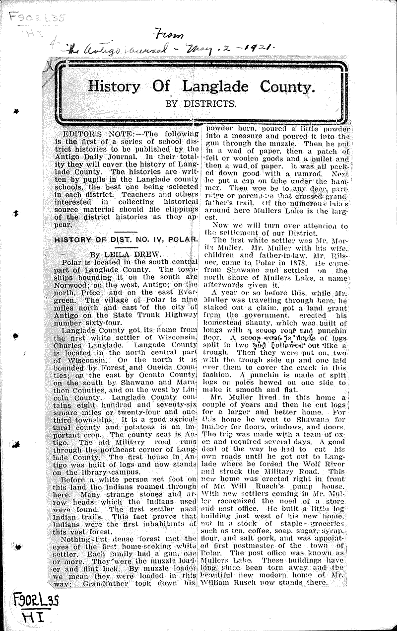  Source: Antigo Journal Date: 1921-05-12