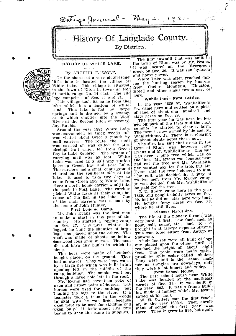  Source: Antigo Journal Date: 1921-05-12