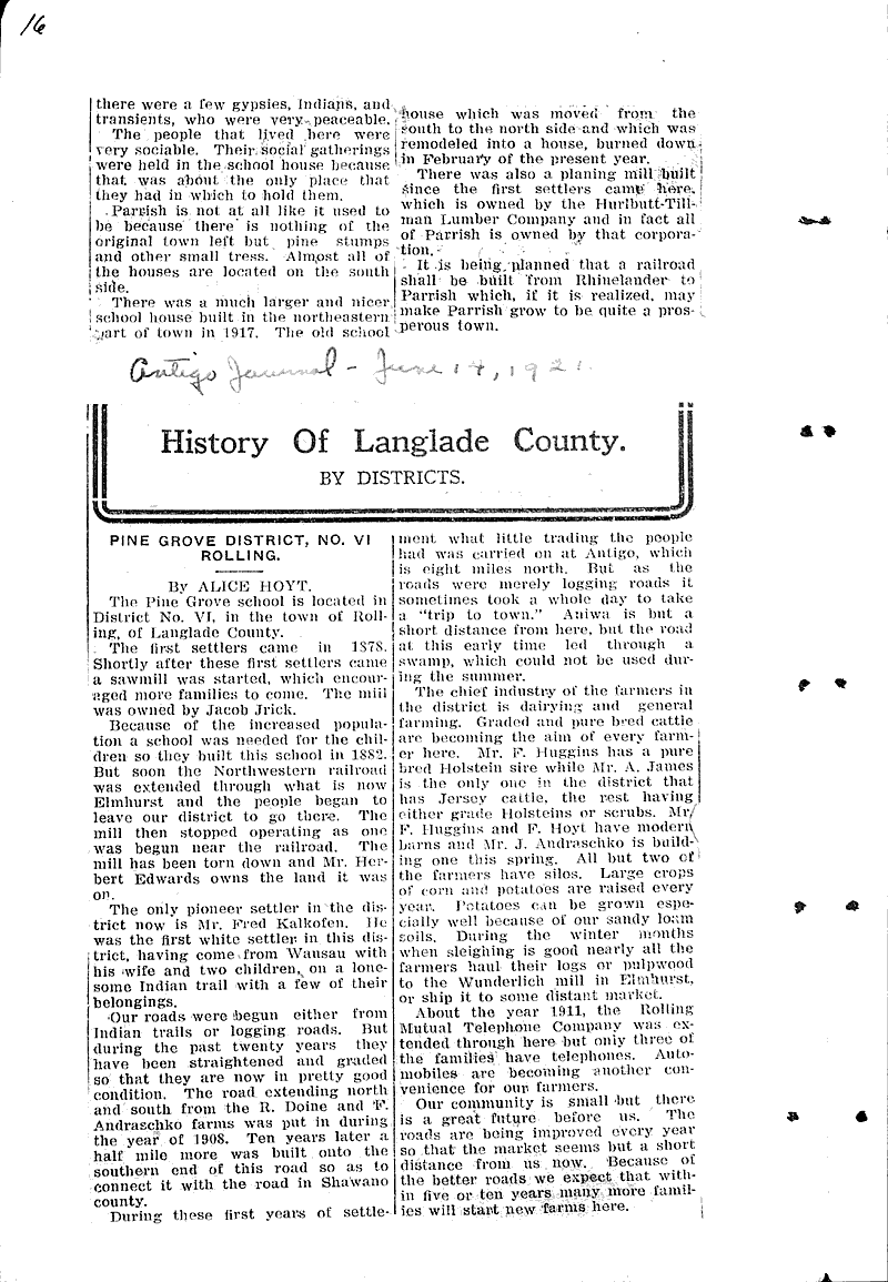  Source: Antigo Journal Date: 1921-05-12