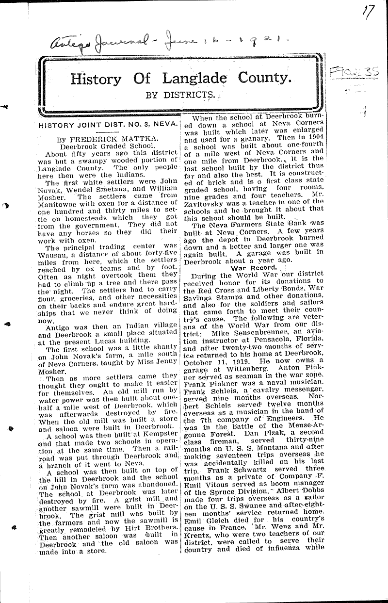  Source: Antigo Journal Date: 1921-05-12