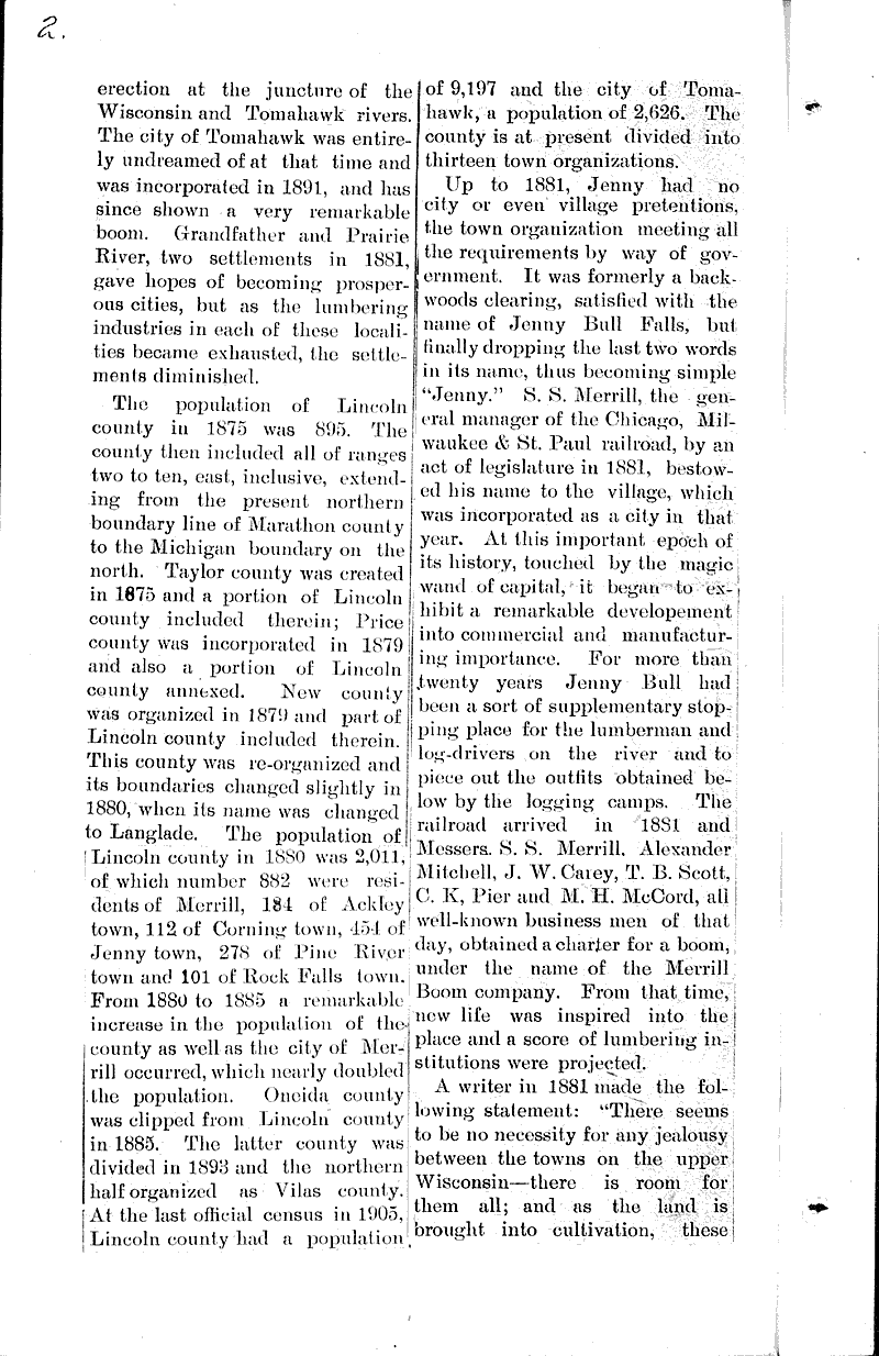  Source: Merrill Herald Topics: Transportation Date: 1907-07-21