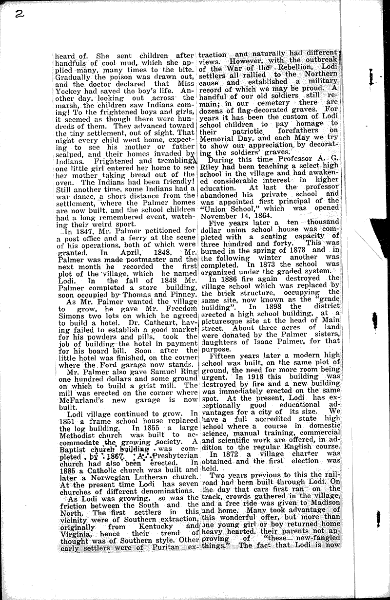 Prize winning history of Lodi by Ruth Byrns Newspaper Article