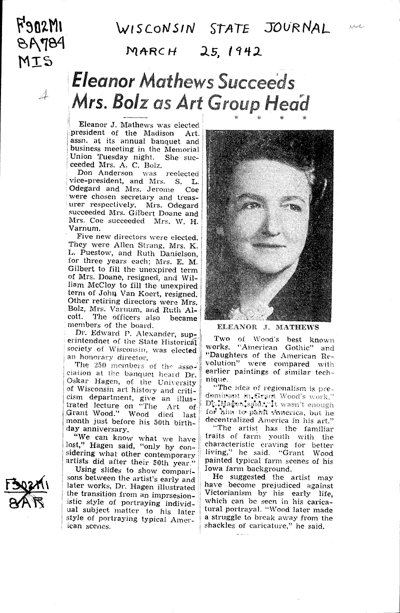  Source: Wisconsin State Journal Topics: Social and Political Movements Date: 1942-03-25