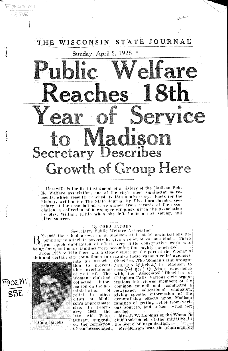  Source: Wisconsin State Journal Topics: Government and Politics Date: 1928-04-08