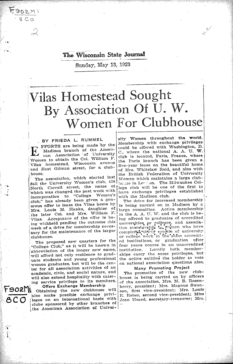  Source: Wisconsin State Journal Topics: Social and Political Movements Date: 1923-05-13