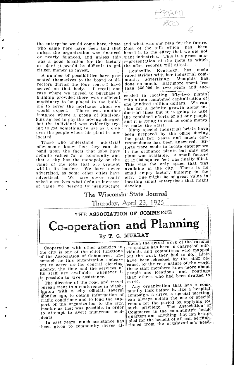  Source: Wisconsin State Journal Topics: Social and Political Movements Date: 1925-04-13