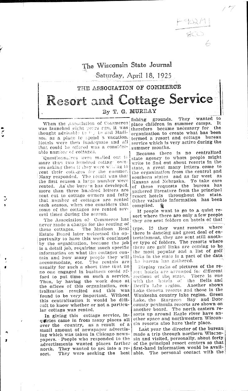  Source: Wisconsin State Journal Topics: Social and Political Movements Date: 1925-04-13