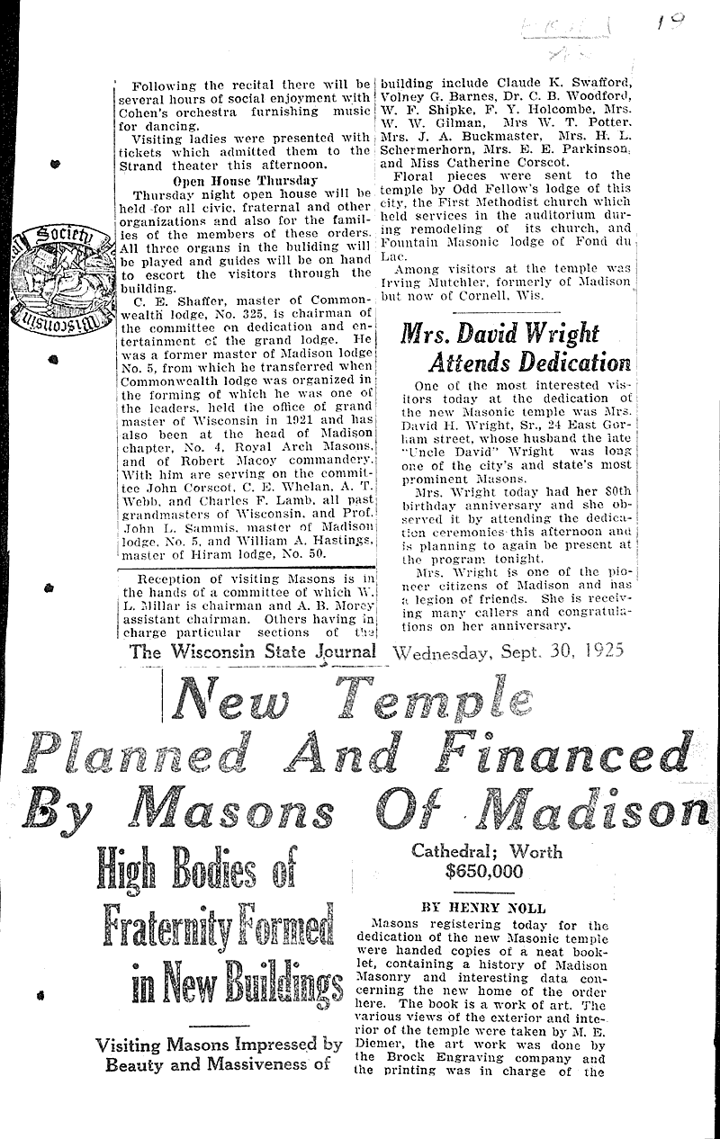  Source: Wisconsin State Journal Topics: Social and Political Movements Date: 1925-08-20