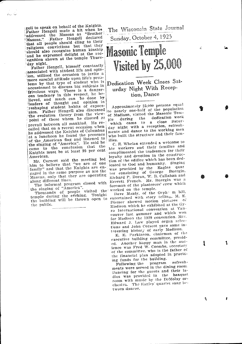  Source: Wisconsin State Journal Topics: Social and Political Movements Date: 1925-08-20