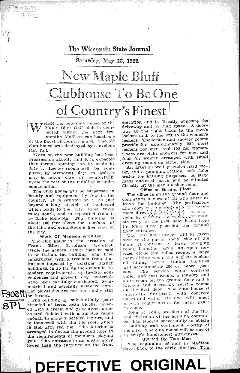  Source: Wisconsin State Journal Topics: Social and Political Movements Date: 1922-05-13