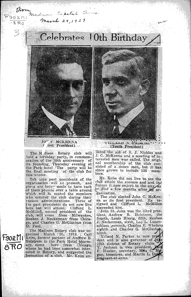  Source: Madison Capital Times Topics: Social and Political Movements Date: 1923-03-24