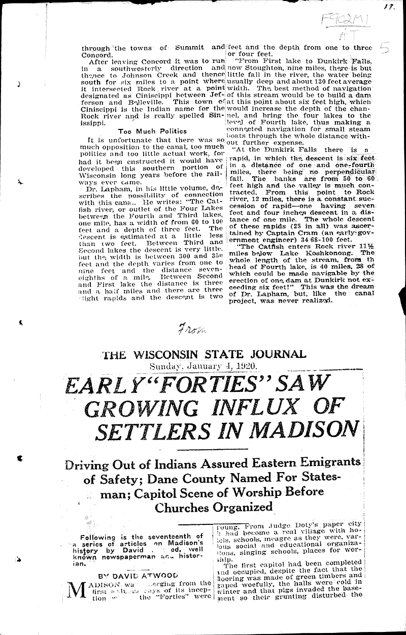  Source: Wisconsin State Journal Topics: Transportation Date: 1919-12-28