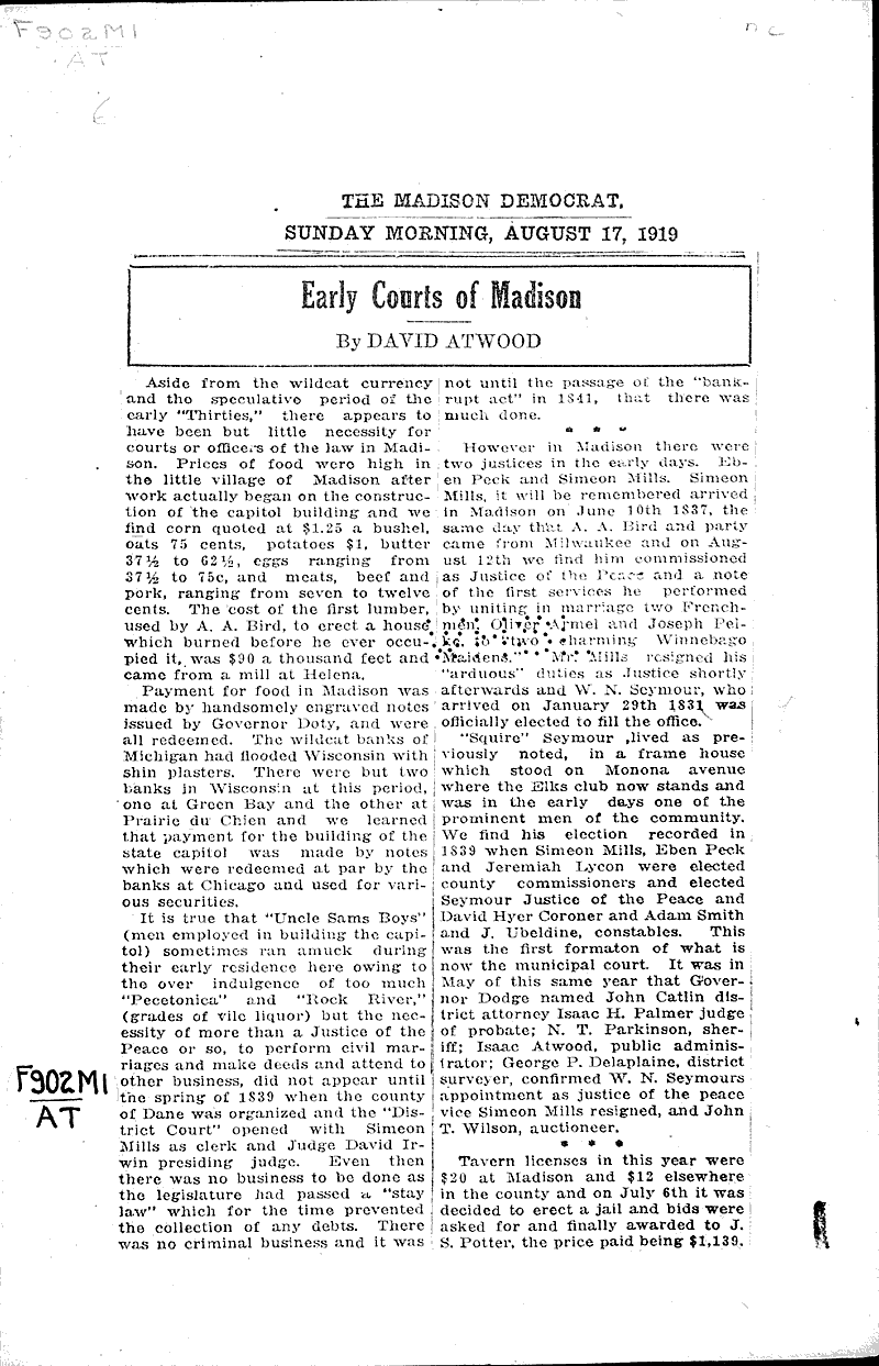  Source: Madison Democrat Topics: Government and Politics Date: 1919-08-17