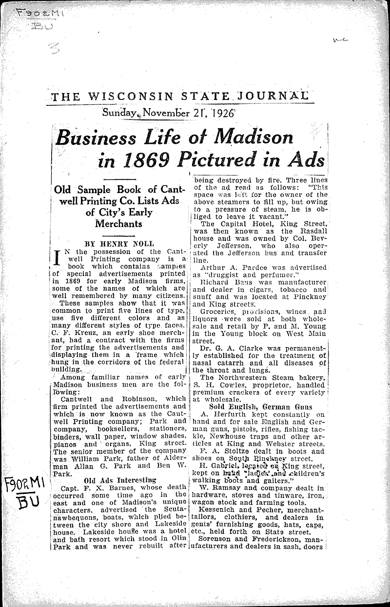  Source: Wisconsin State Journal Topics: Industry Date: 1926-11-21