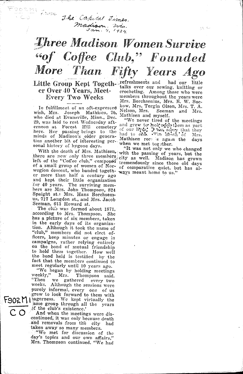  Source: Capital Times Topics: Social and Political Movements Date: 1924-01-04