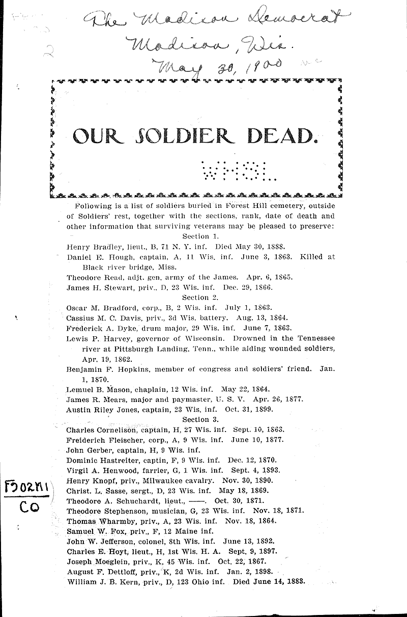  Source: Madison Democrat Topics: Architecture Date: 1900-05-30
