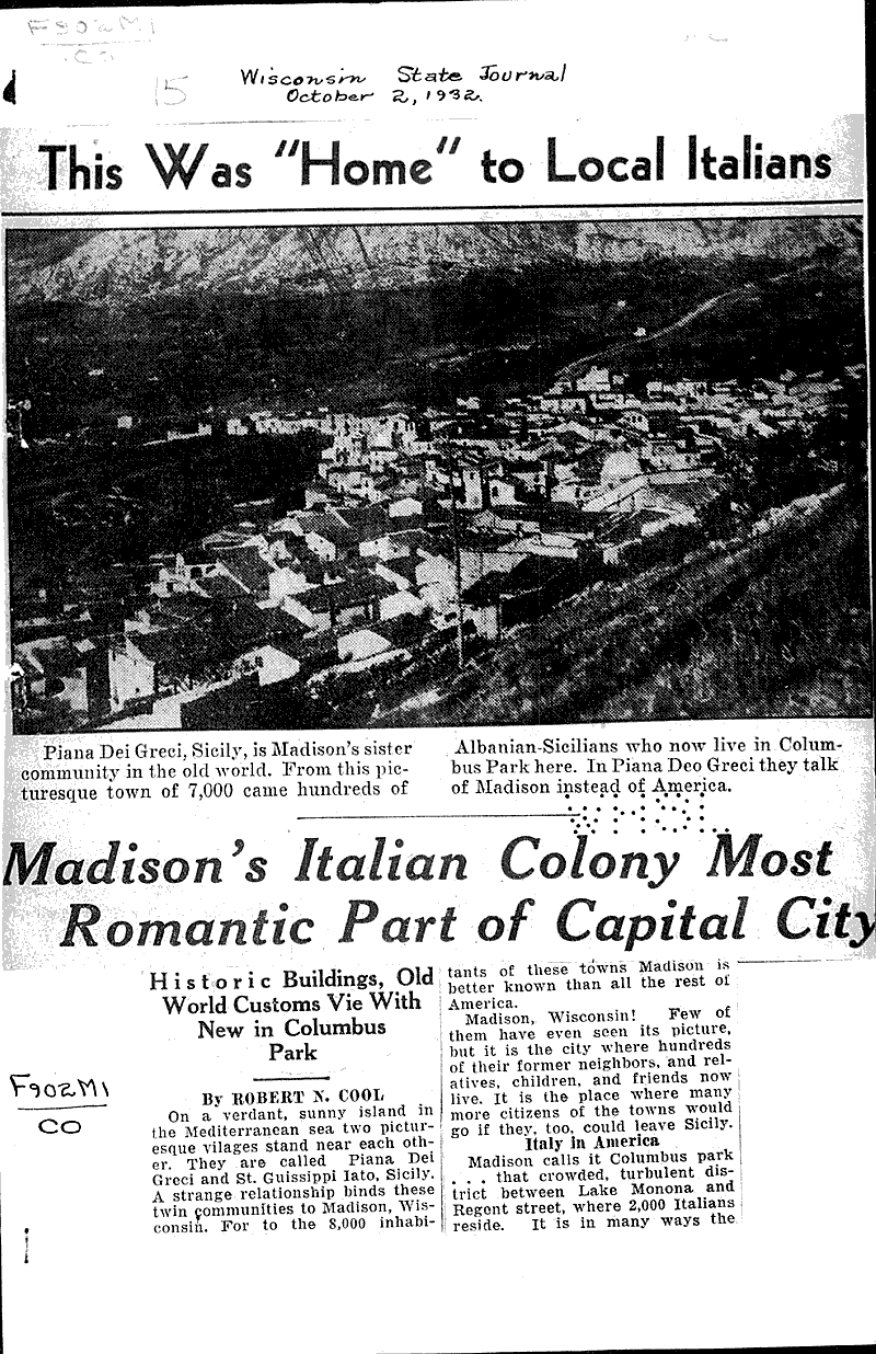  Source: Wisconsin State Journal Topics: Immigrants Date: 1932-10-02