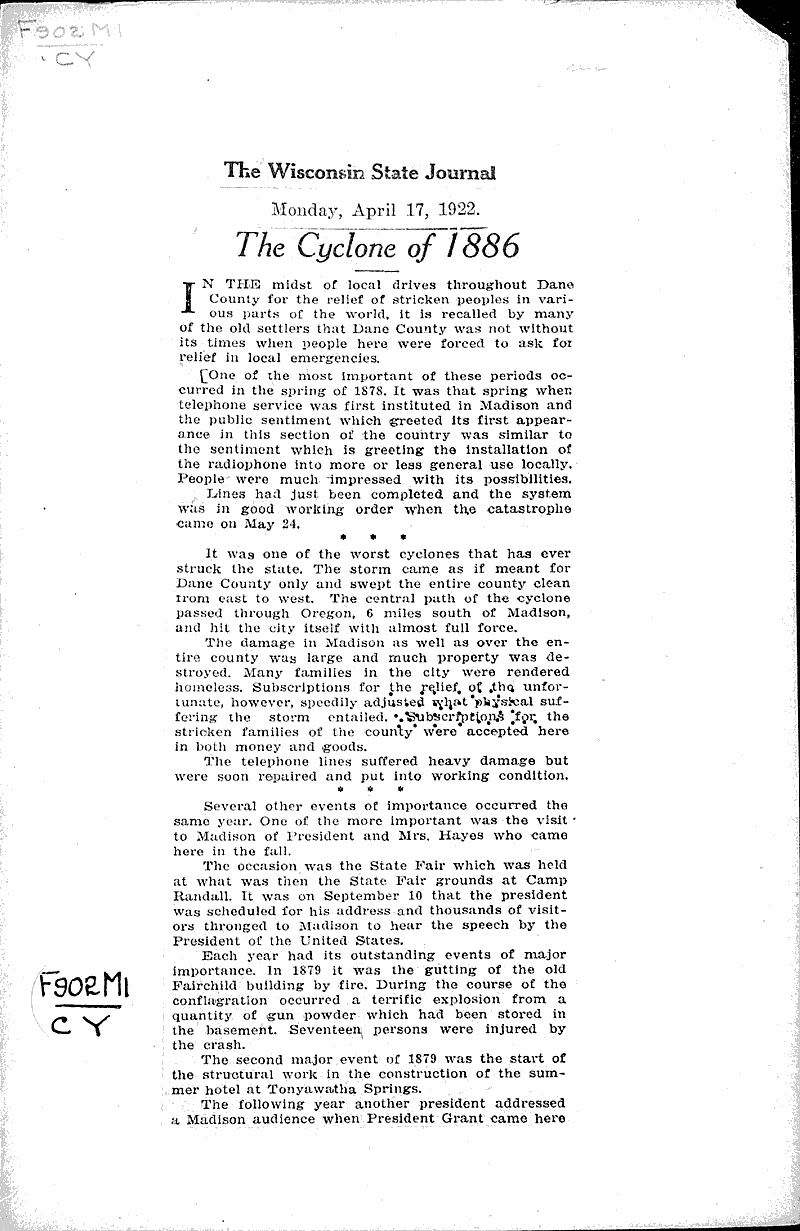  Source: Wisconsin State Journal Topics: Immigrants Date: 1922-04-17