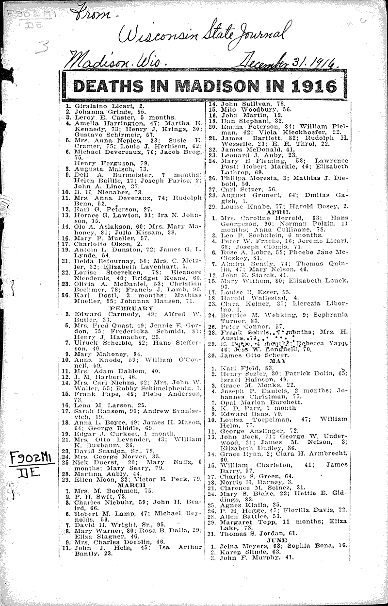  Source: Wisconsin State Journal Date: 1916-12-31