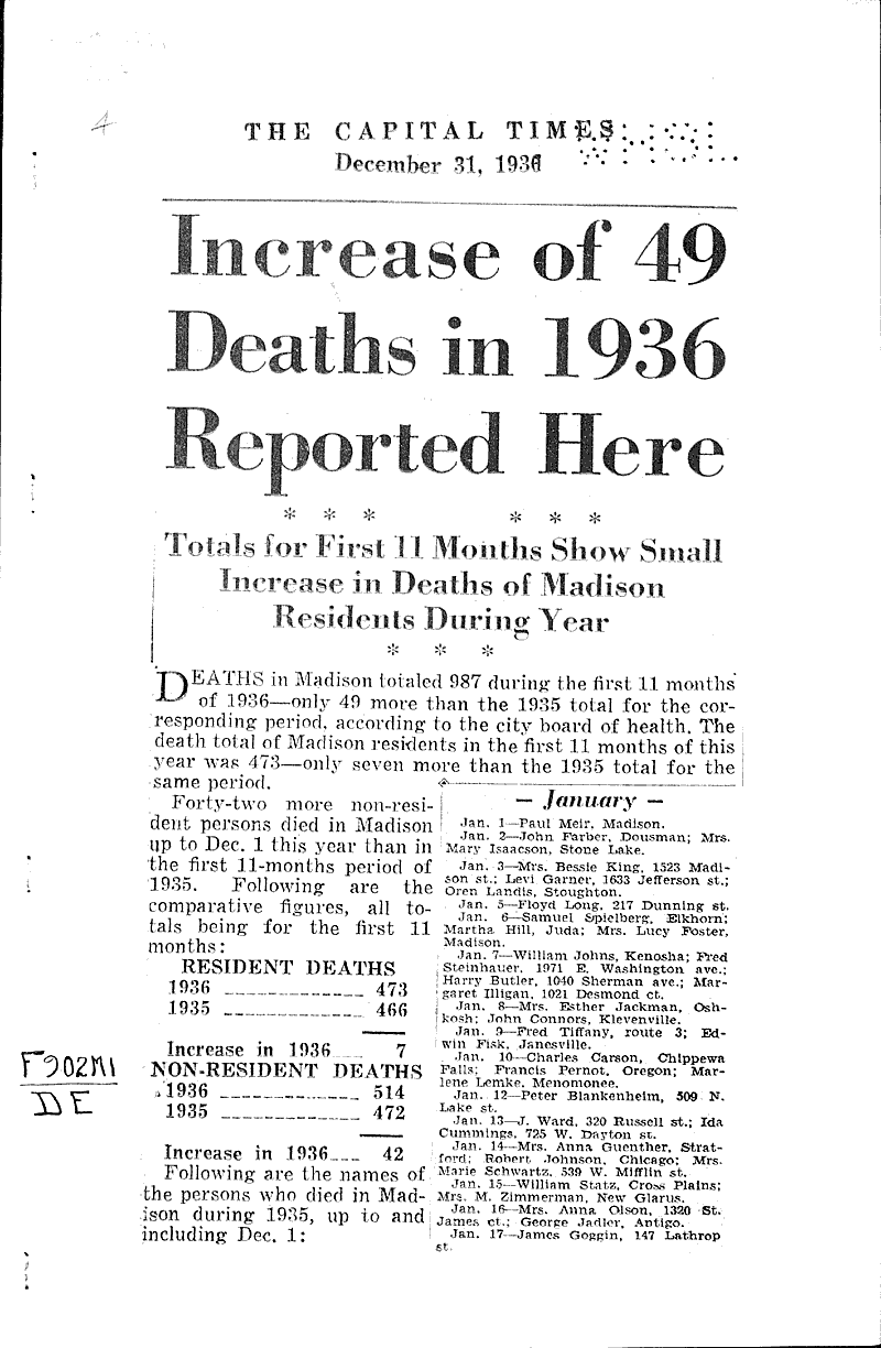  Source: Capital Times Date: 1936-12-31
