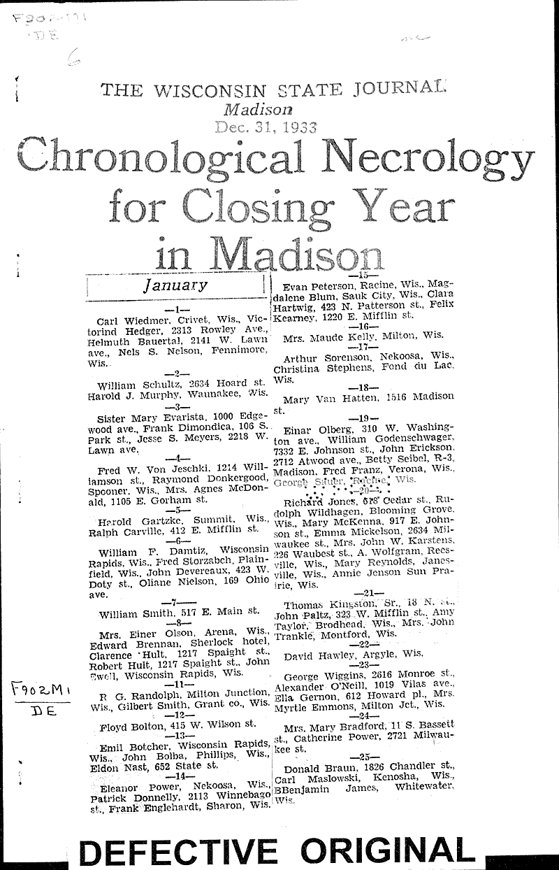  Source: Wisconsin State Journal Date: 1933-12-31