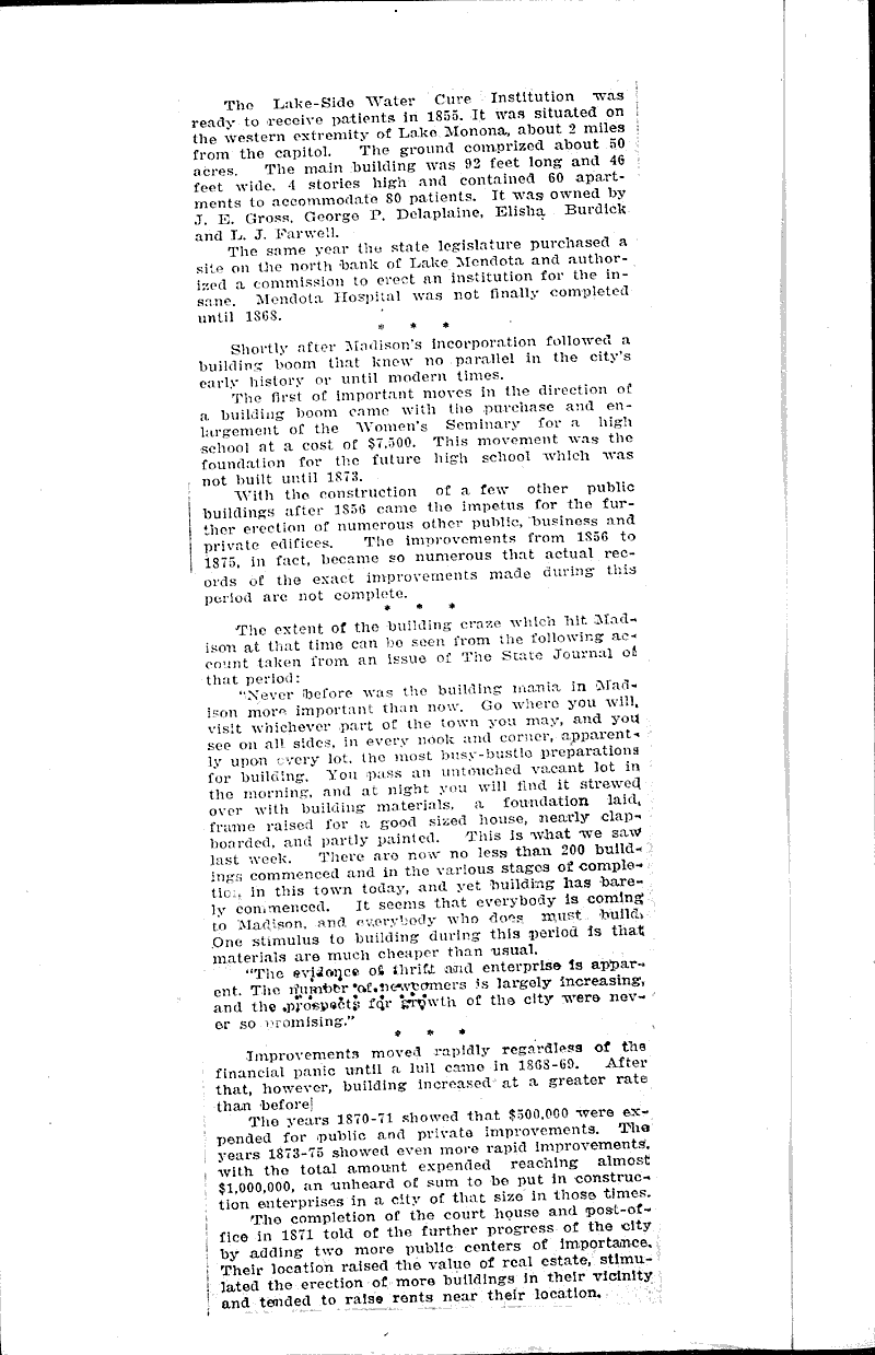  Source: Wisconsin State Journal Topics: Architecture Date: 1922-03-21
