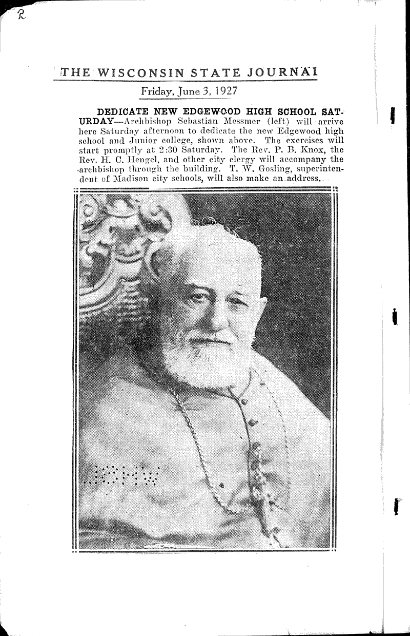  Source: Wisconsin State Journal Topics: Education Date: 1927-06-03