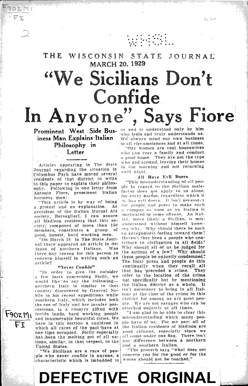  Source: Wisconsin State Journal Date: 1929-03-20