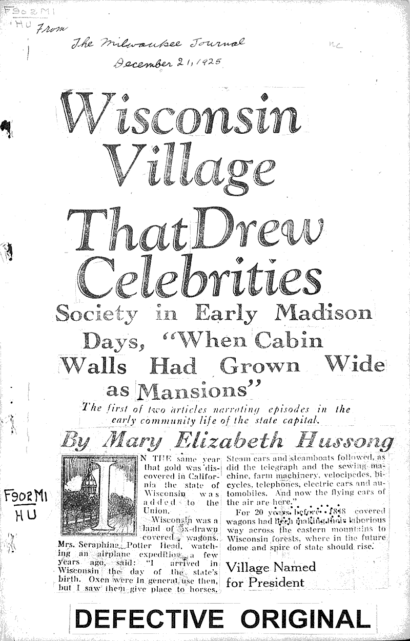  Source: Milwaukee Journal Topics: Architecture Date: 1925-12-21