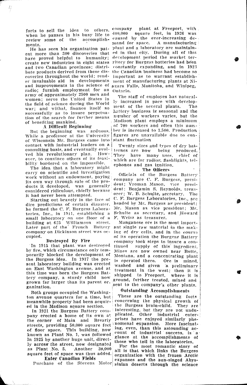 Little stories about Madison's great industries Source: Wisconsin State Journal Topics: Industry Date: 1927-02-06