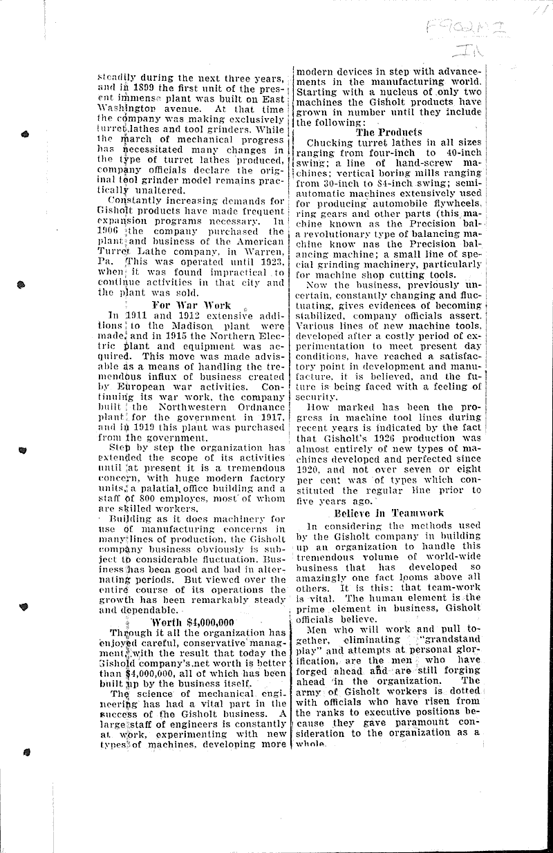  Source: Wisconsin State Journal Topics: Industry Date: 1927-02-12