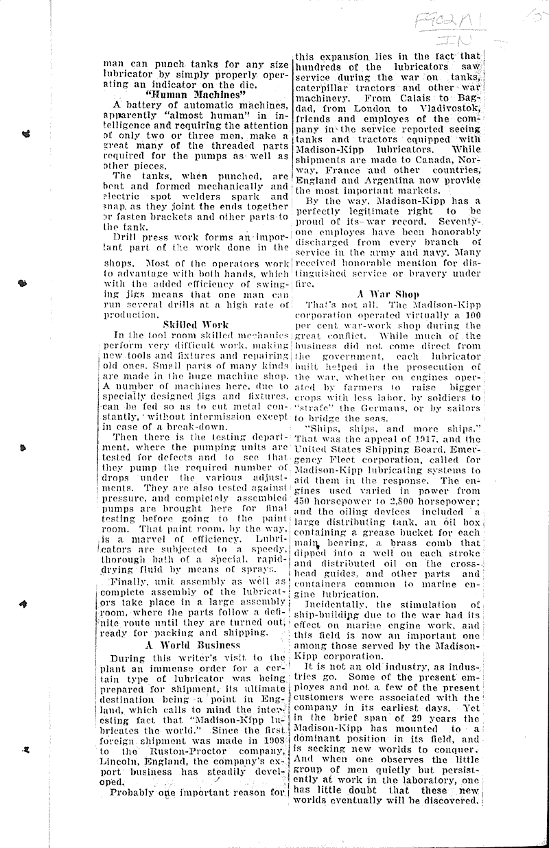 Source: Wisconsin State Journal Topics: Industry Date: 1927-02-20