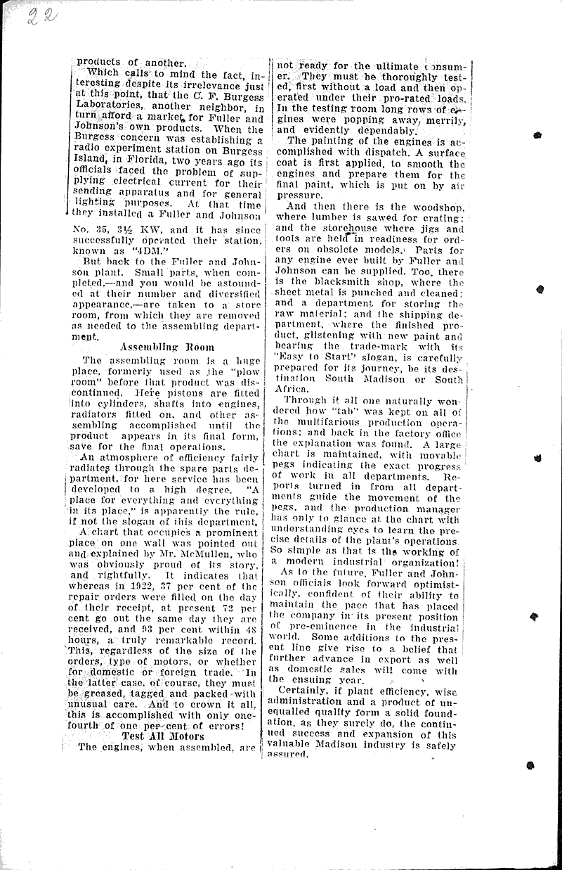  Source: Wisconsin State Journal Topics: Industry Date: 1927-02-26