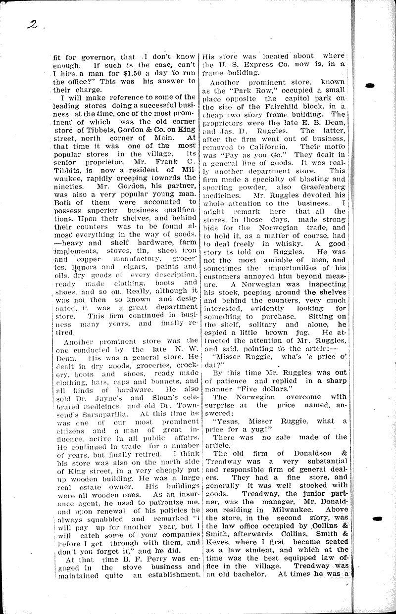 Early dealers and traders of Madison Source: Madison Democrat Date: 1906-07-21