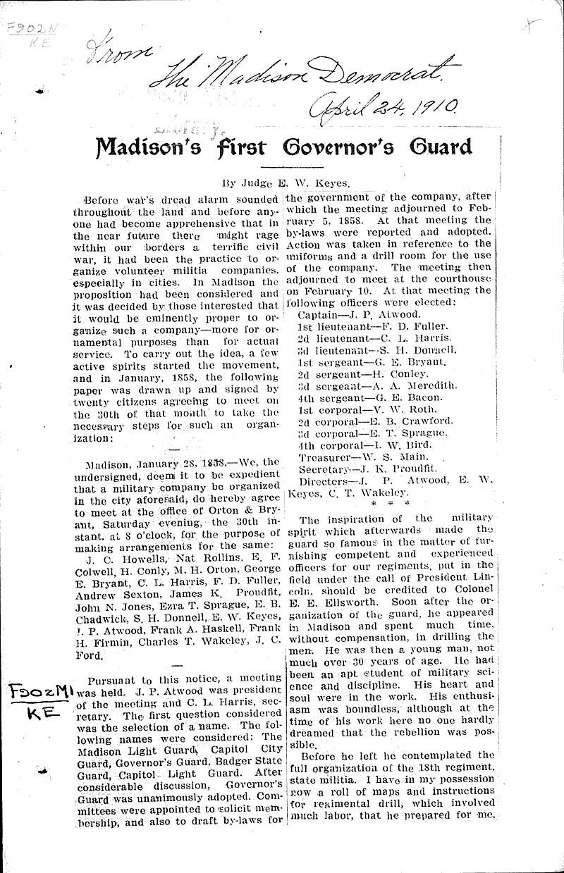  Source: Madison Democrat Topics: Government and Politics Date: 1910-04-24