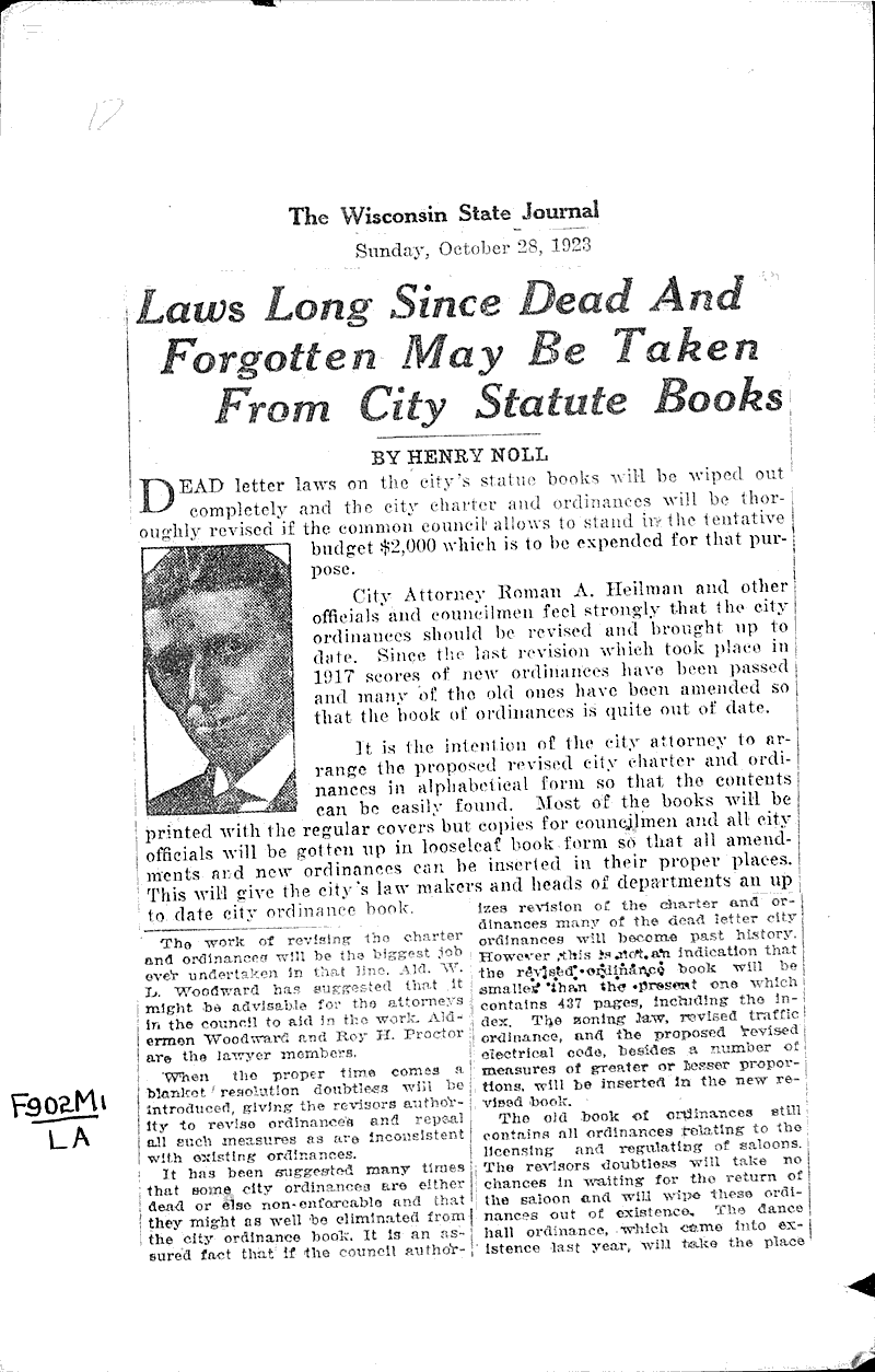  Source: Wisconsin State Journal Topics: Government and Politics Date: 1923-10-28